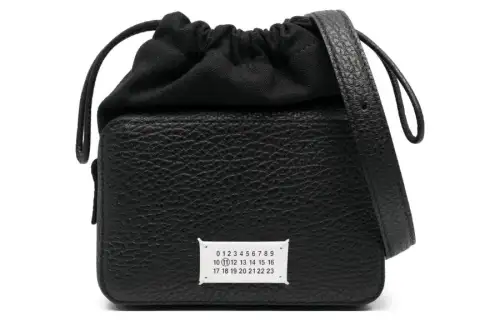 Maison Margiela Logo Patch Ruched Shoulder Bag