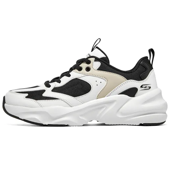 Skechers Treading Waves Anti Slip Wear Resistant Low Top Casual Shoes Women's White Black Beige