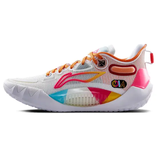 LINING JB1 Basketball Shoes Men Low-Top Standard White/Fluorescent Fruit Pink