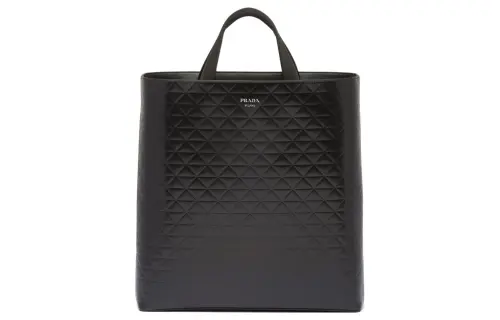 PRADA Leather Tote Bag, Shopping Bag, Handbag Regular Men's Black