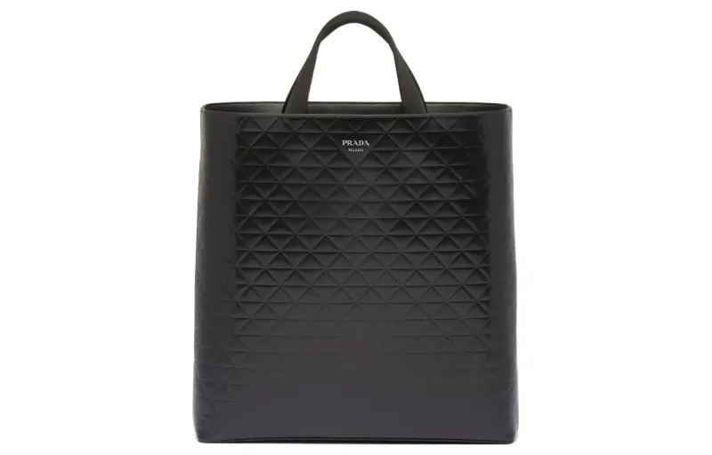PRADA Leather Tote Bag, Shopping Bag, Handbag Regular Men's Black