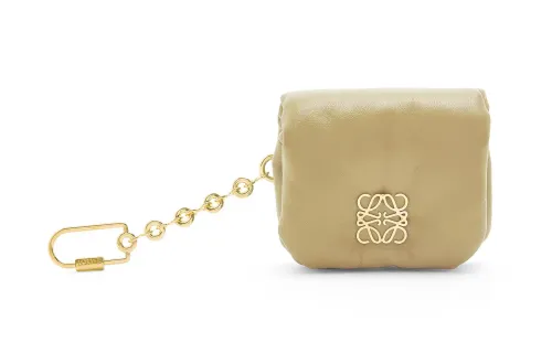 LOEWE Sheepskin With Cow Leather Coin Purse Mini Women's Clay Green