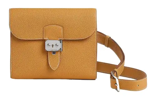 HERMES Sac A Depeches Silver Tone Buckle Togo Calfskin Messenger Bag, Shoulder Bag, Crossbody Bag Men's