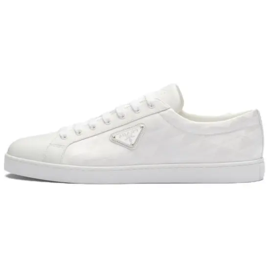 PRADA Triangle logo Lace up Sneakers