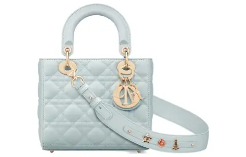DIOR Lady Dior Lambskin Handbag, Shoulder Bag, Crossbody Bag, Handbag Small Women's Light Blue