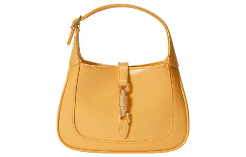 GUCCI Jackie 1961 Leather Crescent Shoulder Bag Shoulder Bag, Crossbody Bag Mini Women's Yellow