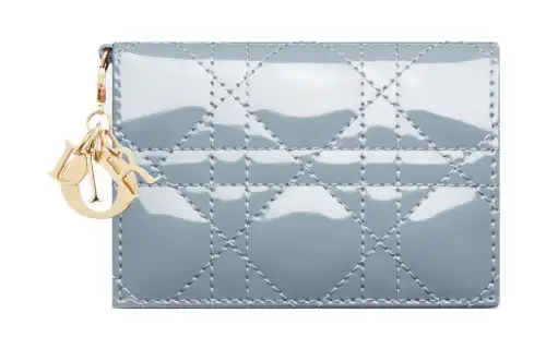 DIOR Lady Dior Cow Leather Card Holder Card Holder Women's Blue