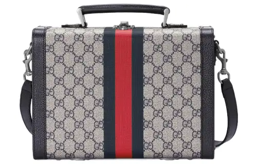 GUCCI Canvas With Leather Makeup Bag, Shoulder Bag, Crossbody Bag, Handbag Regular Women's Blue/Red