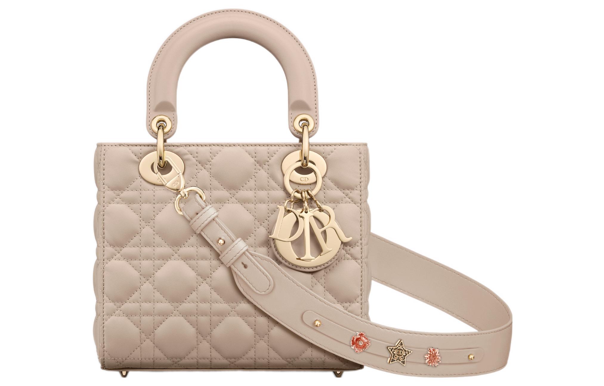 Женская сумка Dior Lady Dior My ABCDior (бежевая)