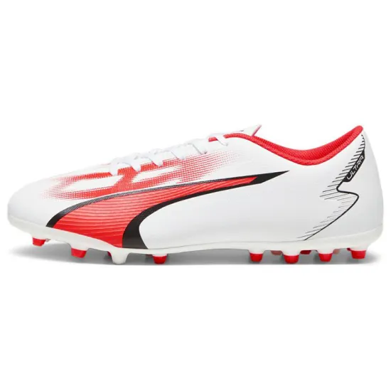 Puma Ultra Play Football Shoes Men Low-top White/Black/Fire Orchid
