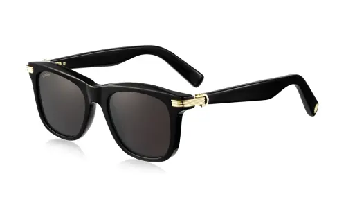 CARTIER Composite Irregular Shape Sunglasses Unisex Black
