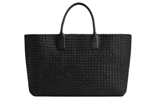 Bottega Veneta Cabat Lambskin Handbag Large Women's Black