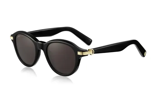CARTIER Composite Irregular Shape Sunglasses Unisex Black