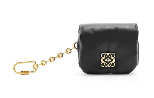 LOEWE Sheepskin With Cow Leather Coin Purse Mini Women's Black