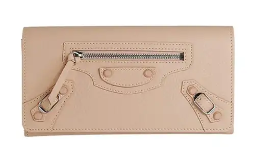 Balenciaga Lambskin Wallet Women's Almond