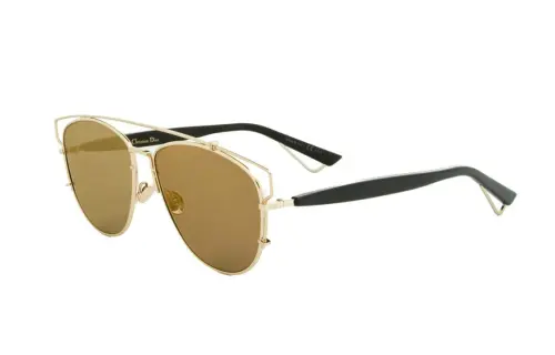 DIOR Plate Frame Aviator Sunglasses Unisex Black