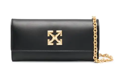 OFF WHITE Leather Shoulder Bag, Crossbody Bag, Wallet Regular Women's Black