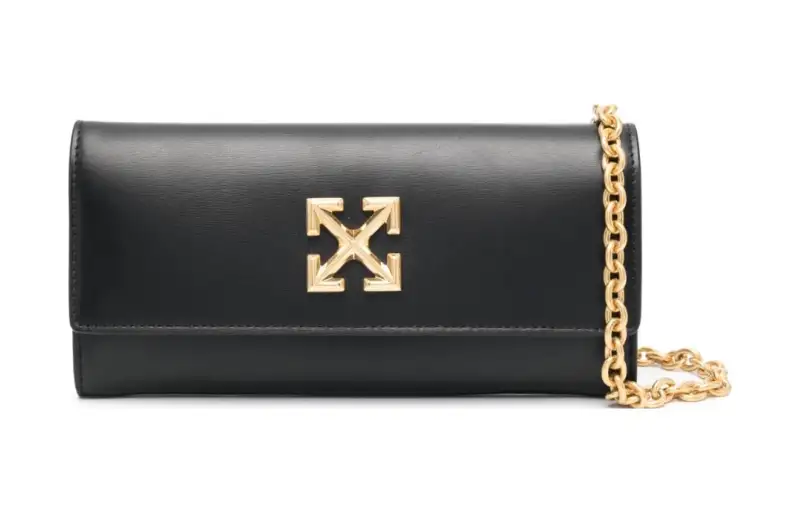 OFF WHITE Leather Shoulder Bag, Crossbody Bag, Wallet Regular Women's Black
