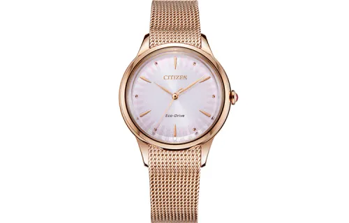 CITIZEN Waterproof quartz watch strap stainless steel, women's watch, fuchsia dial, quartz mechanism, Japanese and Korean, 33mm, 80x