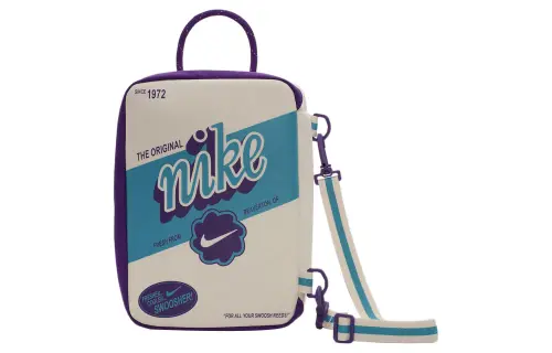 Nike Fabric Shoe Box Bag, Portable Crossbody Bag, Shoulder Bag Small Unisex Ecru
