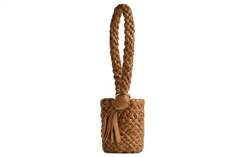 Bottega Veneta Kalimero Cow Leather Bucket Bag, Clutch, One Shoulder Handbag Small Women's Brown