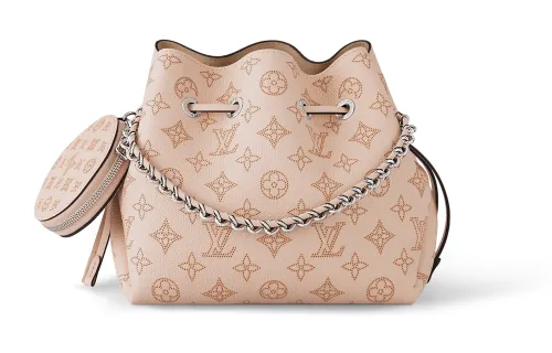 LOUIS VUITTON Bella Perforated Calfskin Moonlight Goddess Bucket Bag, Handbag, Shoulder Bag, Crossbody Bag Regular