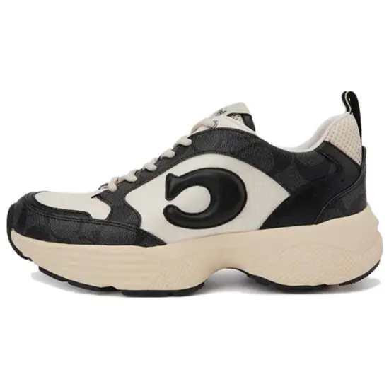 COACH Casual Shoes Women's Low-Top Beige Black