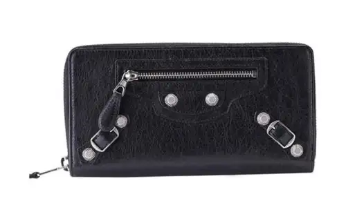 Balenciaga Lambskin Wallet Women's Black