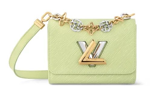LOUIS VUITTON Twist Epi Grain Leather With Cow Leather Trim Shoulder Bag, Crossbody Bag Small Women's Noto Green