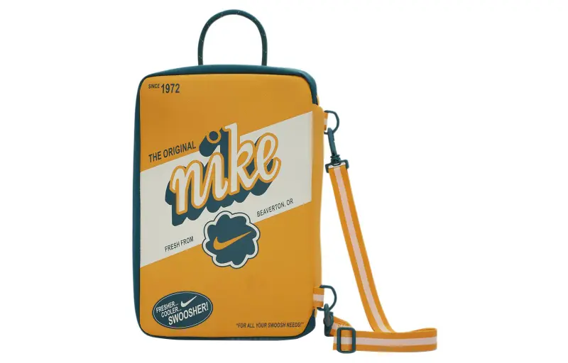 Nike Fabric Shoe Box Bag, Portable Crossbody Bag, Shoulder Bag Regular Unisex Yellow