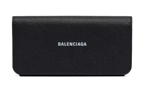 Balenciaga Leather Wallet Women's Black