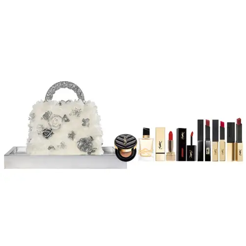 YSL, small soft heel, bar, lip gloss, perfume, lipstick, gift box white jade, set