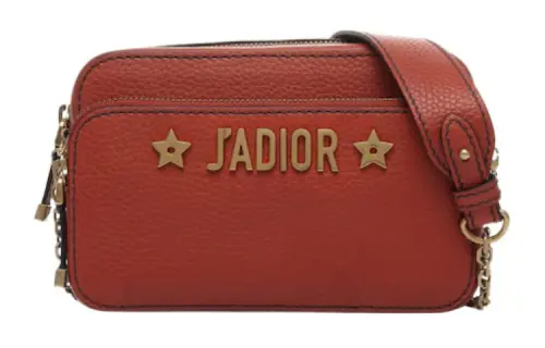 DIOR Leather Shoulder Bag, Crossbody Bag Women's Rusty Red