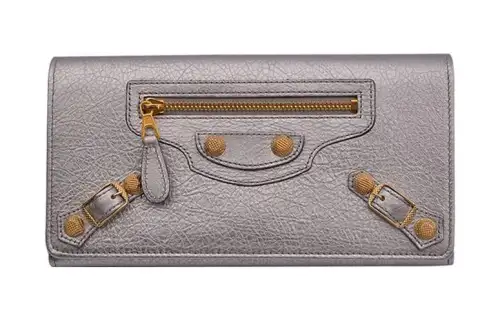 Balenciaga Sheepskin Wallet Regular Women's Gray