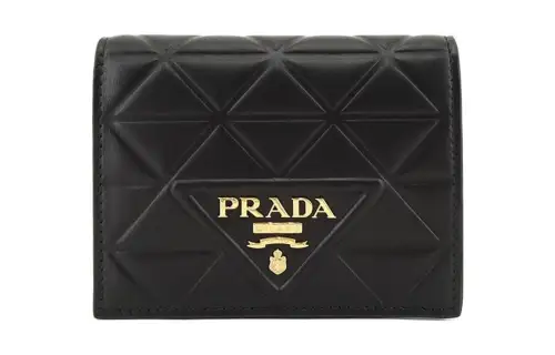 PRADA Leather Wallet Women's Black