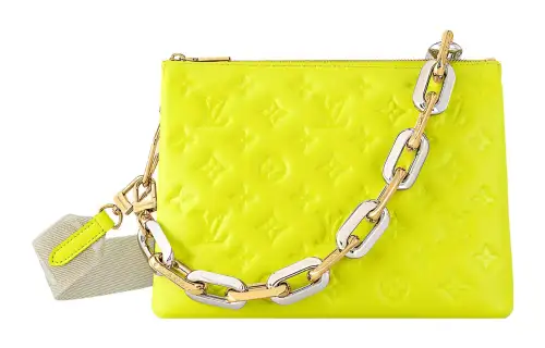 LOUIS VUITTON Coussin Sheepskin Shoulder Bag, Crossbody Bag Small Women's Acid Green