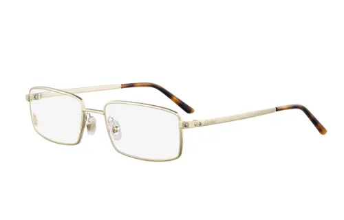 CARTIER Metal Irregular Shape Eyeglass Frames Men's Gold