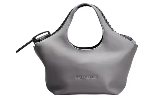 Balenciaga Leather Handbag Large Women's Gray