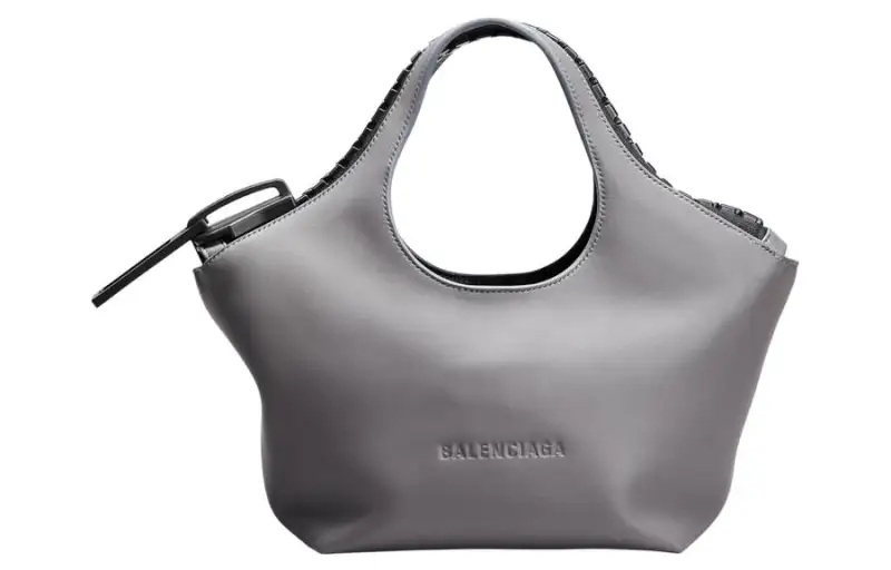 Balenciaga Leather Handbag Large Women's Gray