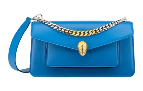 BVLGARI SERPENTI Calfskin Crossbody Bag, Shoulder Bag Women's Blue