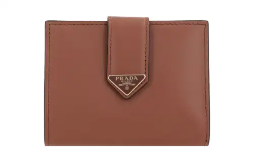 PRADA Calfskin Wallet Regular Women's Light Brown