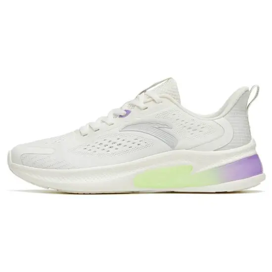 ANTA Running Shoes Women's Low-Top Ivory White/Silver