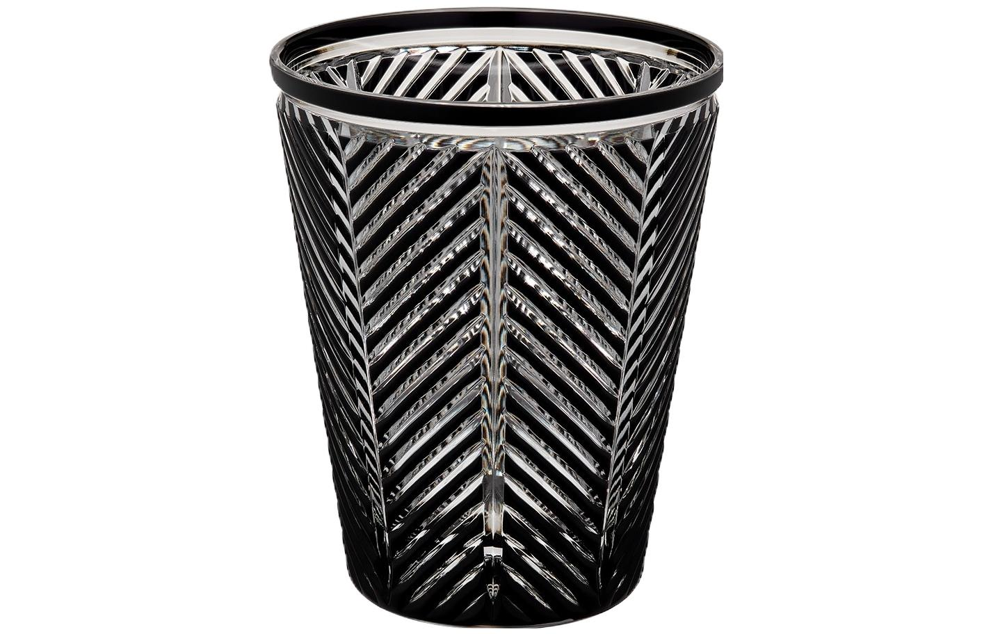 DIOR Herringbone twill pattern gradient water cup glass black