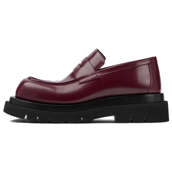 Bottega Veneta Lug Loafers Men Burgundy
