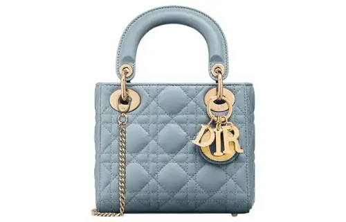 DIOR Lady Dior Sheepskin Handbag, Shoulder Bag, Crossbody Bag, Handbag Mini Women's Blue