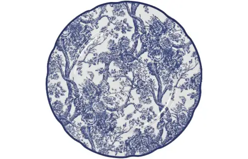 DIOR Exquisite Limoges porcelain snack plate, Jouy print, round plate, blue 16cm