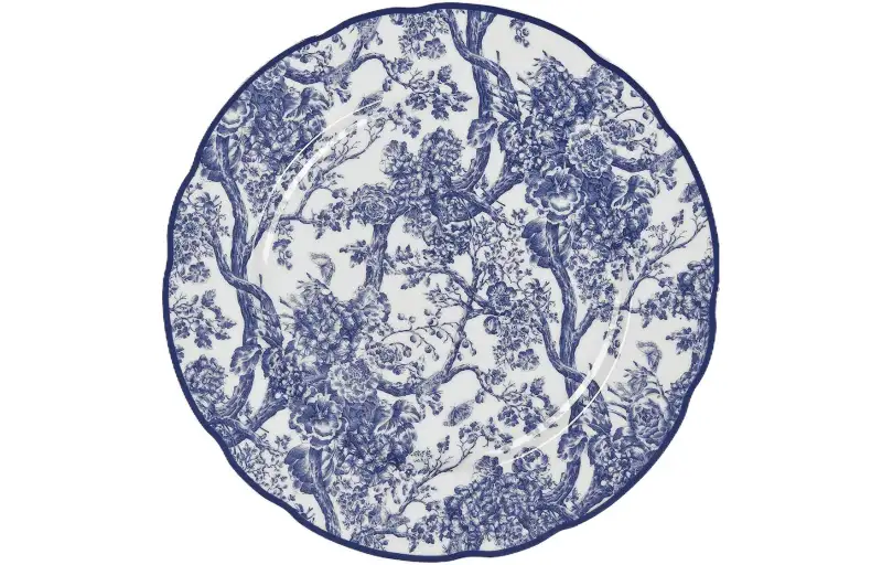 DIOR Exquisite Limoges porcelain snack plate, Jouy print, round plate, blue 16cm