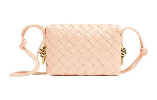 Bottega Veneta Loop Cow Leather Shoulder Bag, Crossbody Bag Mini Women's Light Pink