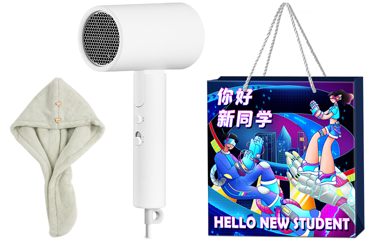 Xiaomi H101 Hair Dryer 1600W Negative Ion Hair Dryer Mi Home Appliances Hair Dryer Foldable High Wind Quick Drying Household Constant Temperature Quick Drying Hair Dryer Dormitory Students New Classmate Gift Bag Style
