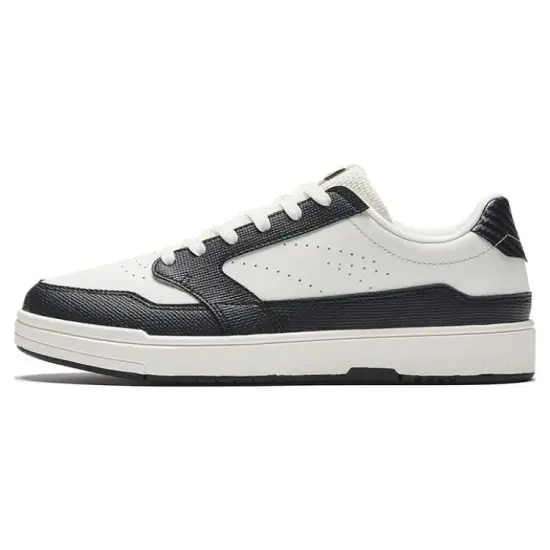 ANTA Skateboard Shoes Women's Low-Top Ivory White Black